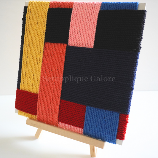 FusionWeave Spectrum Splendor – Sustainable Textile Wall Art | Upcycled Fabrics