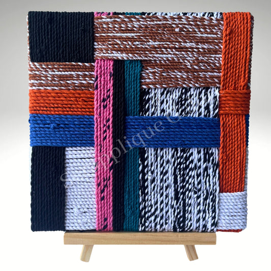Modern Textile Wall Art FusionWeave | Upcycled Sustainable Textile Art Wall Decor