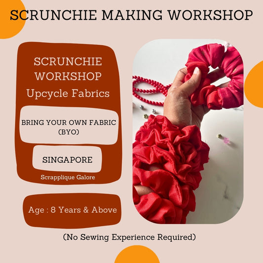 How To Sew Scrunchies Workshop Singapore | Sew Eco-friendly Scrunchies Upcycle Fashion Waste