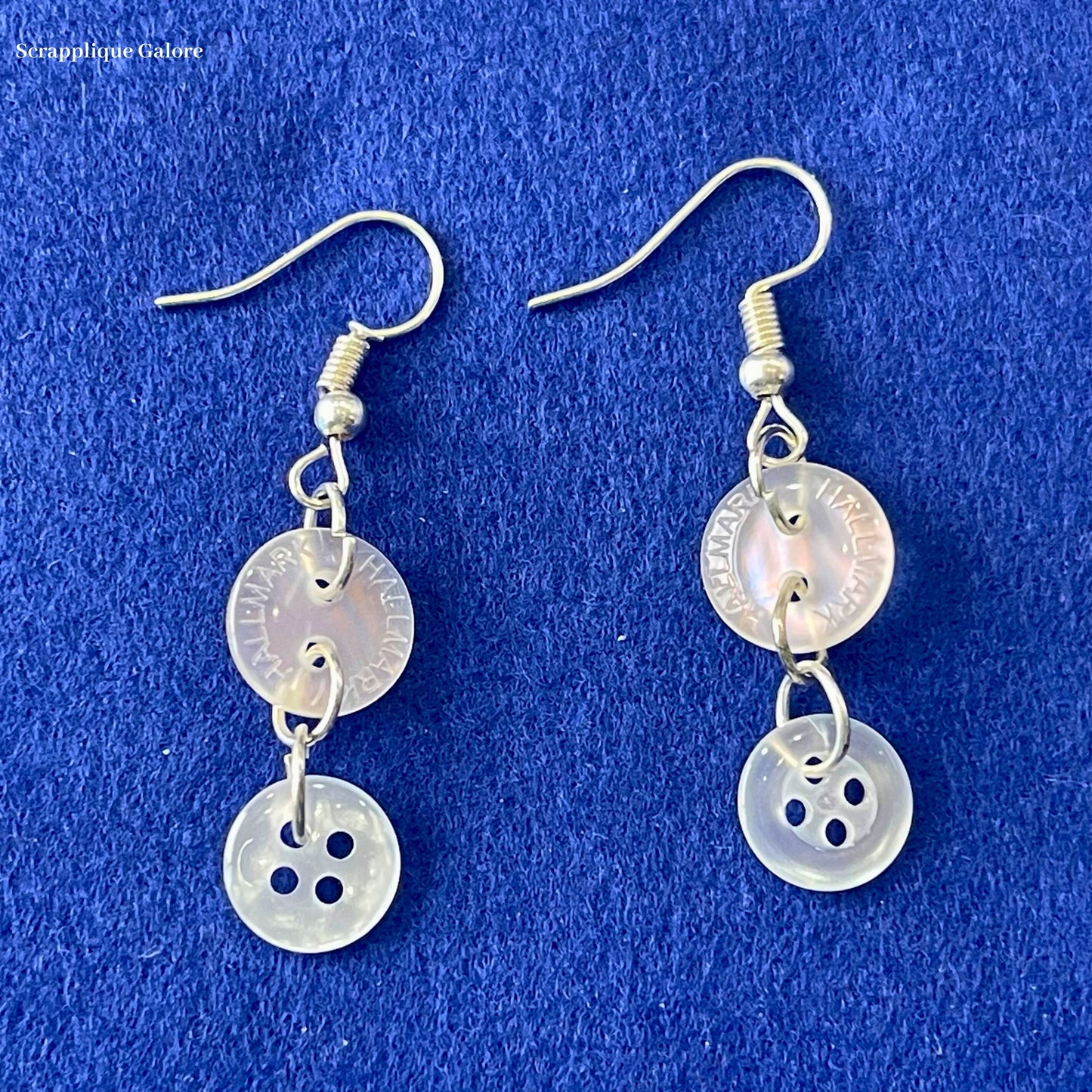 Sustainable Button Earrings Upcycled Old Buttons Reduce Plastic Waste