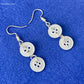 Sustainable Button Earrings Upcycled Old Buttons Reduce Plastic Waste