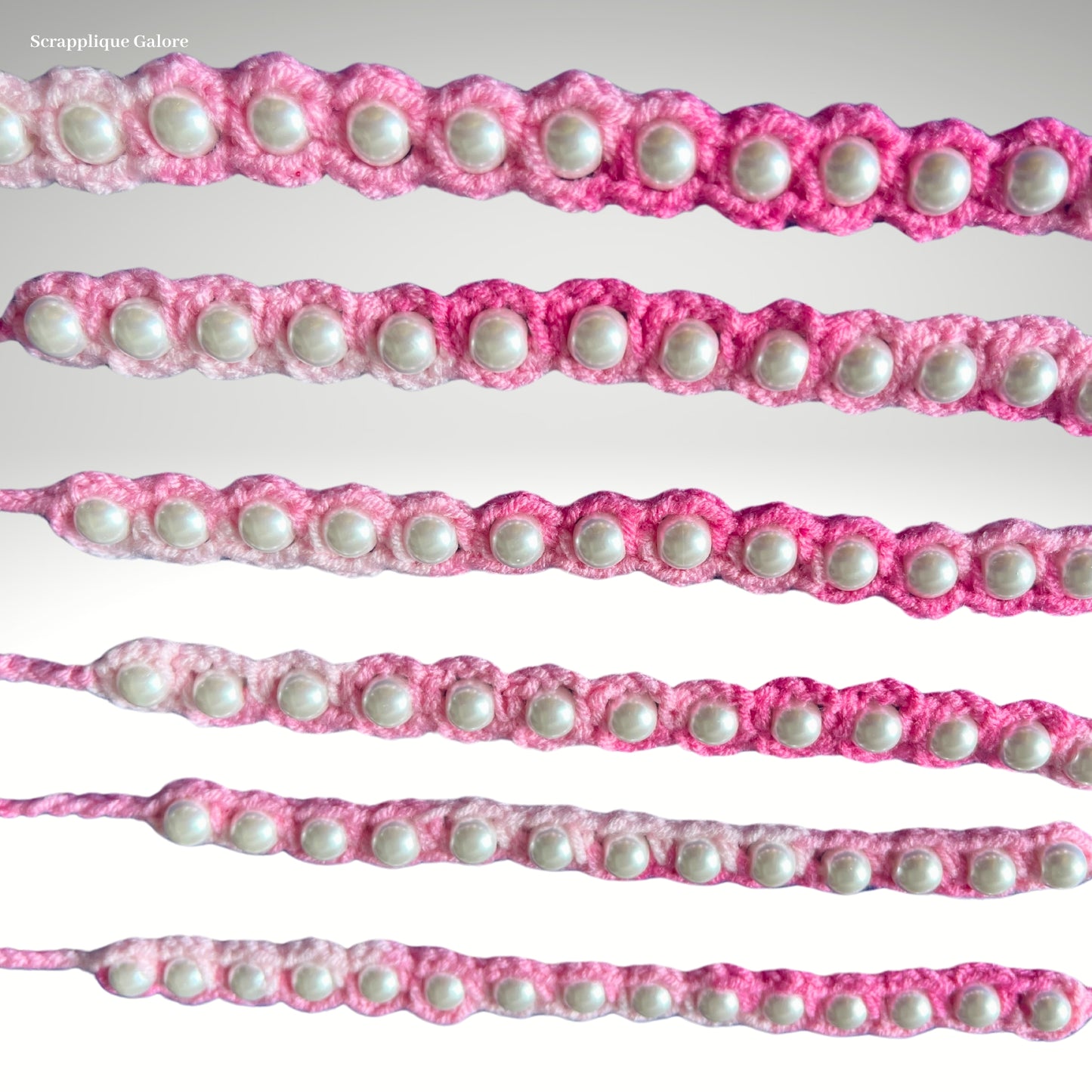 Hand-Crochet Pearl Bracelets Fashion Accessories Upcycled Beads