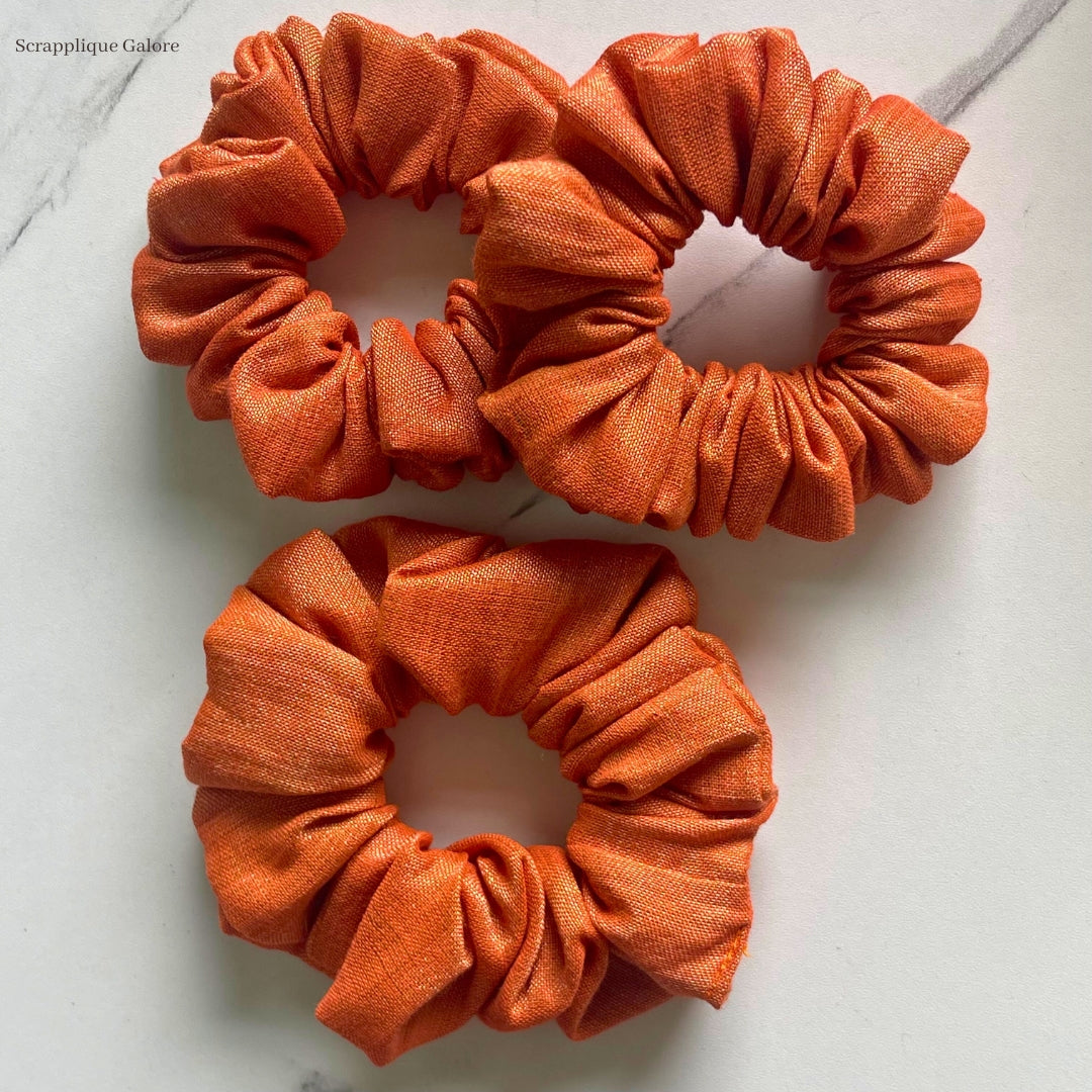 Buy Warm Orange Gold Scrunchie Singapore Upcycle Eco-Friendly Fashion Hair Accessory In Singapore