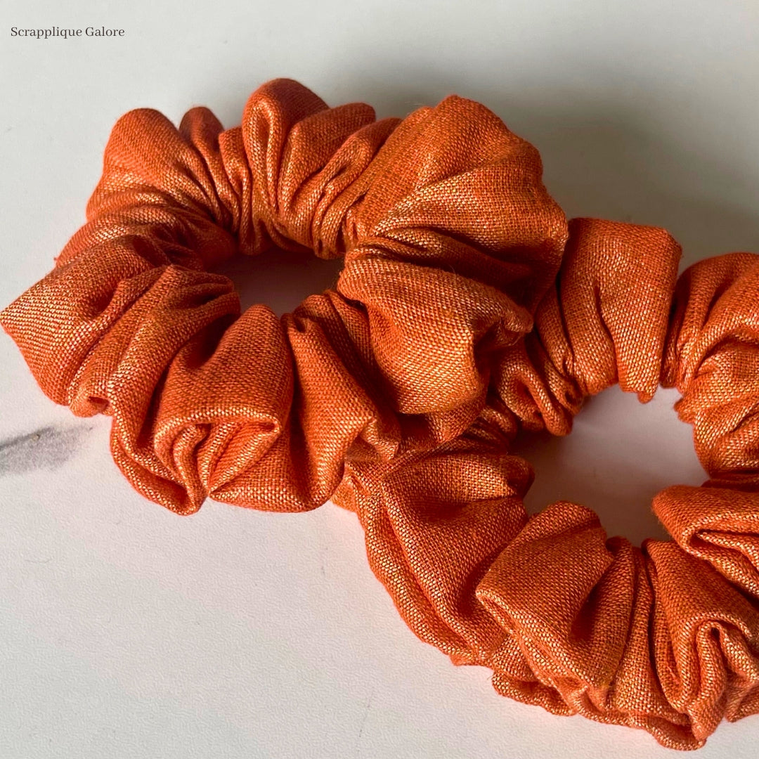 Buy Warm Orange Gold Scrunchie Singapore Upcycle Eco-Friendly Fashion Hair Accessory In Singapore