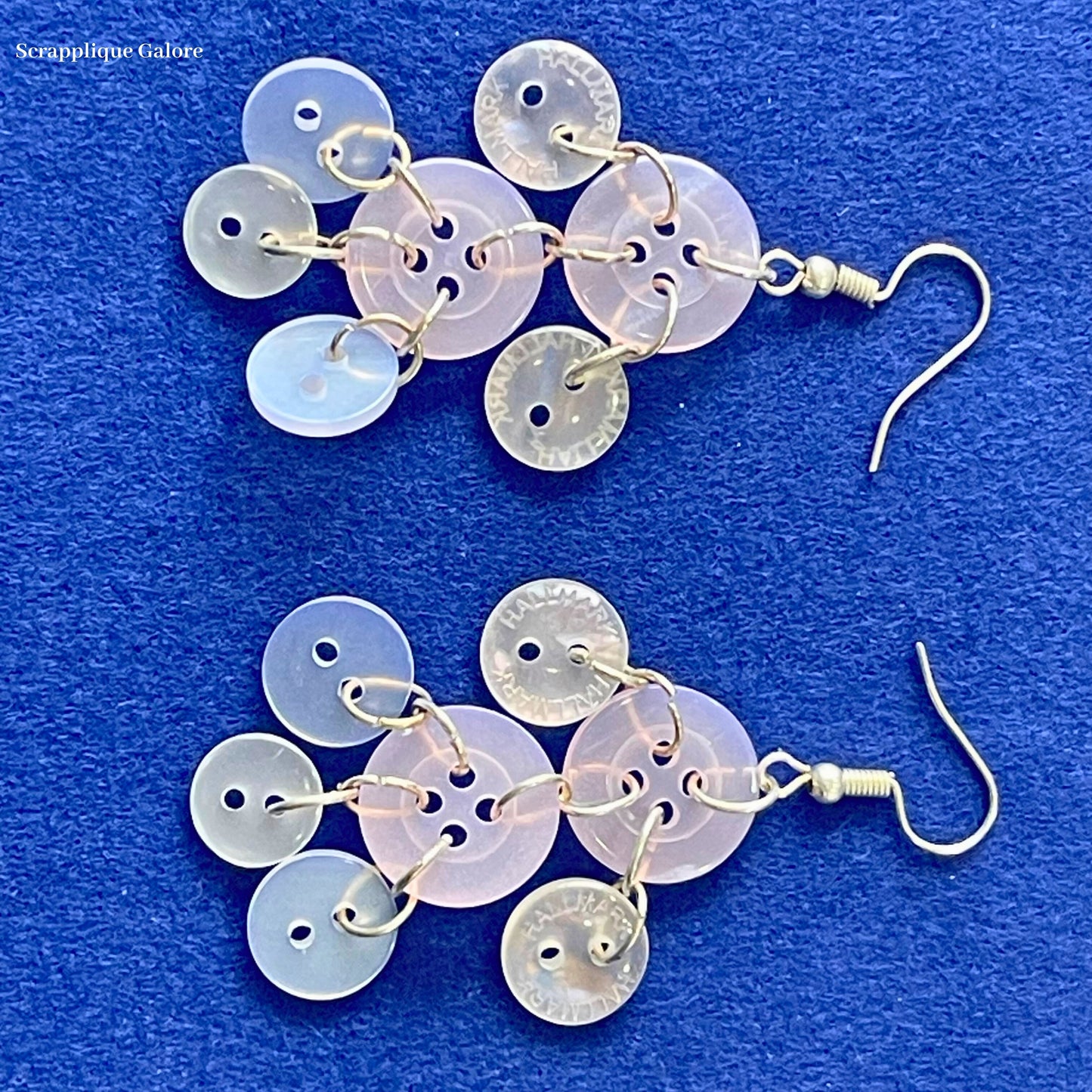 Glowy Button Dangler Earrings Singapore Buy Upcycled Button Earring Danglers Singapore