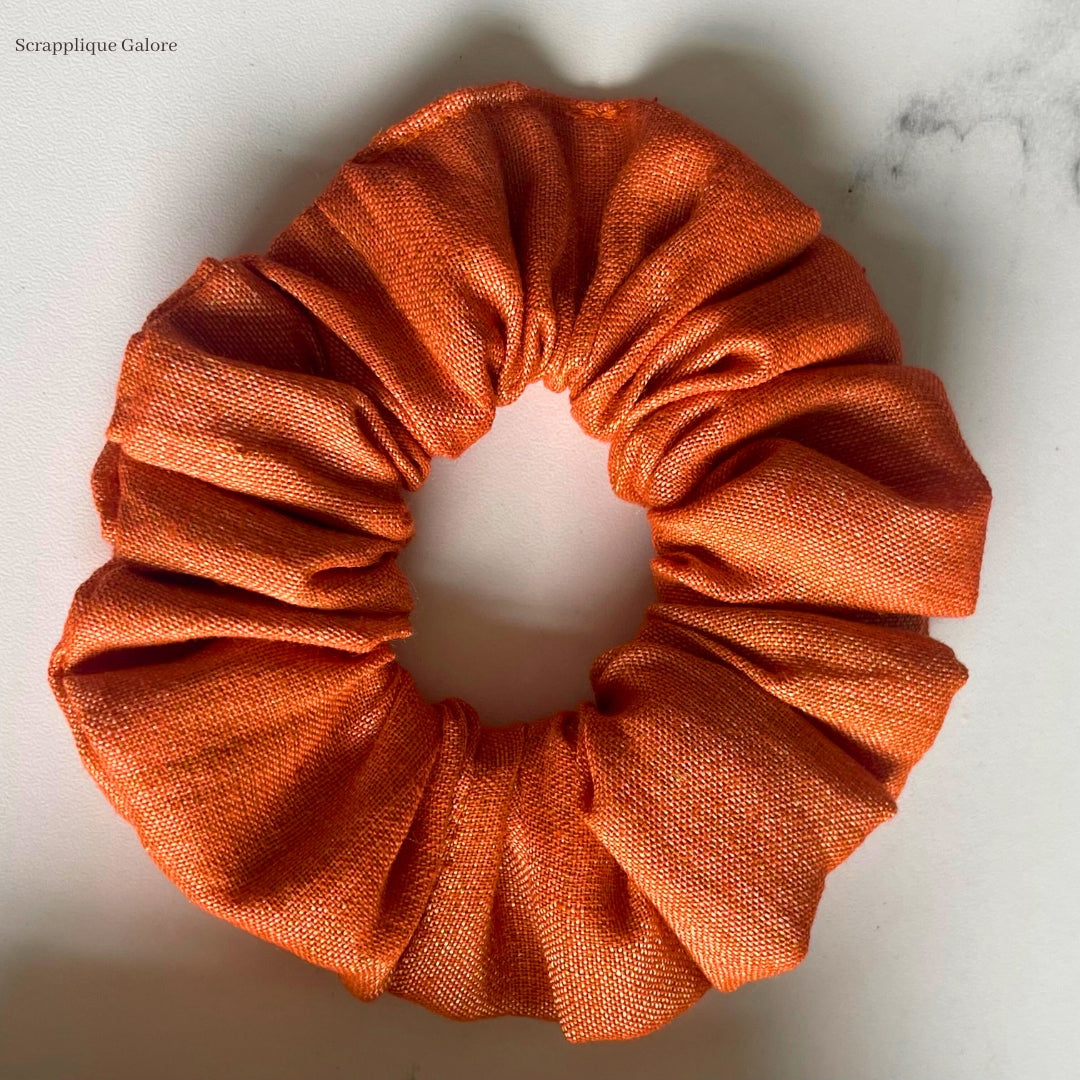 Buy Warm Orange Gold Scrunchie Singapore Upcycle Eco-Friendly Fashion Hair Accessory In Singapore