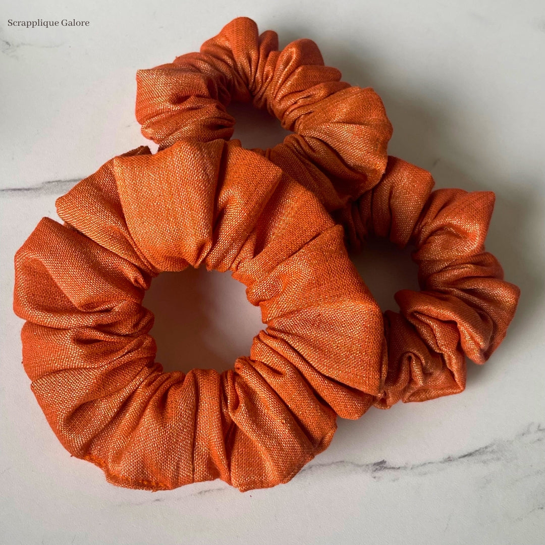 Buy Warm Orange Gold Scrunchie Singapore Upcycle Eco-Friendly Fashion Hair Accessory In Singapore