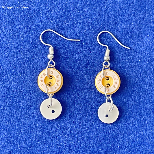 Handmade Button Earrings For Girls Eco-Friendly Button Earrings Fashion Accessories