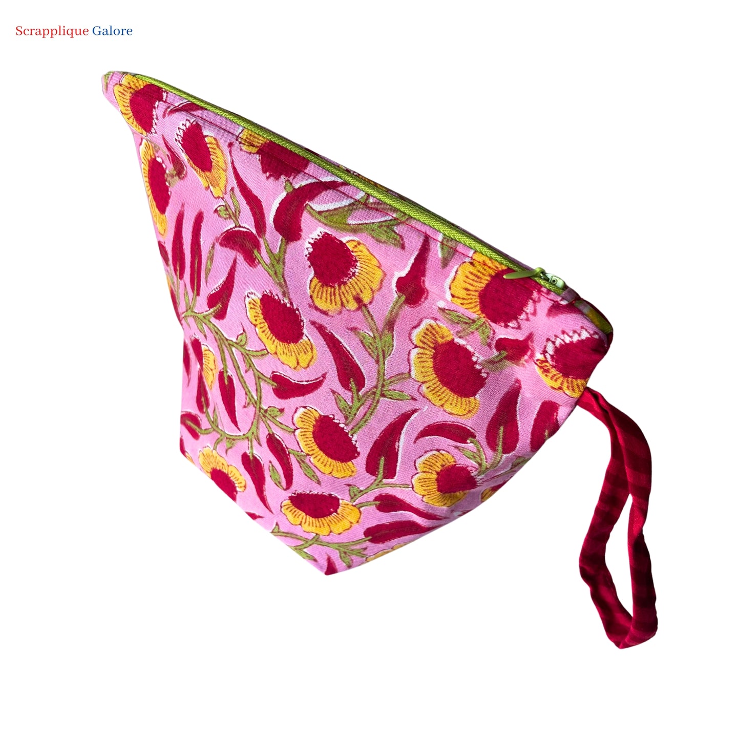 Eco-Friendly Red and Yellow Floral Travel Kit Toiletry Bag