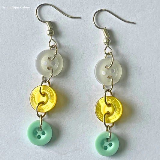 Upcycled Button Dangling Earrings Singapore Eco-Friendly Earrings Singapore