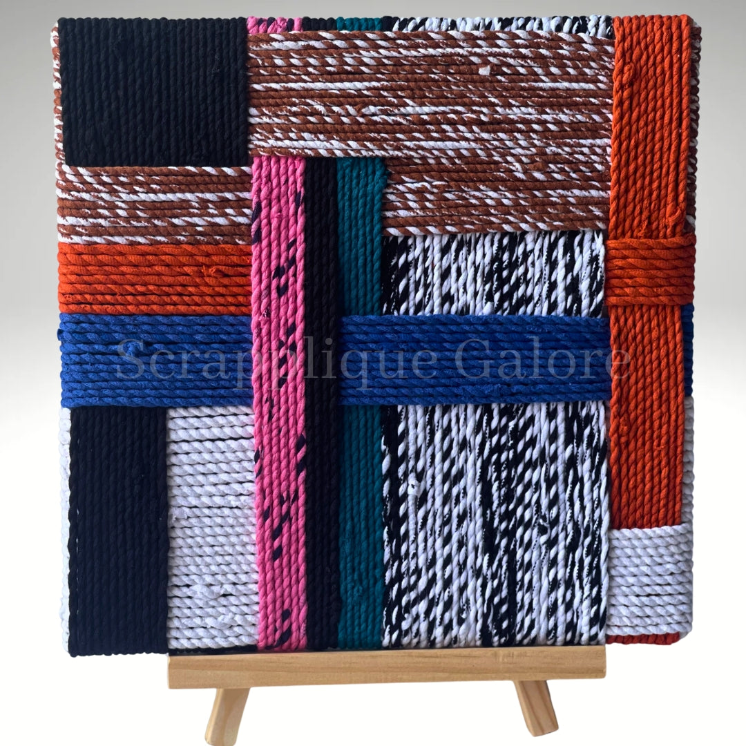 Modern Textile Wall Art FusionWeave Upcycled Sustainable Textile
