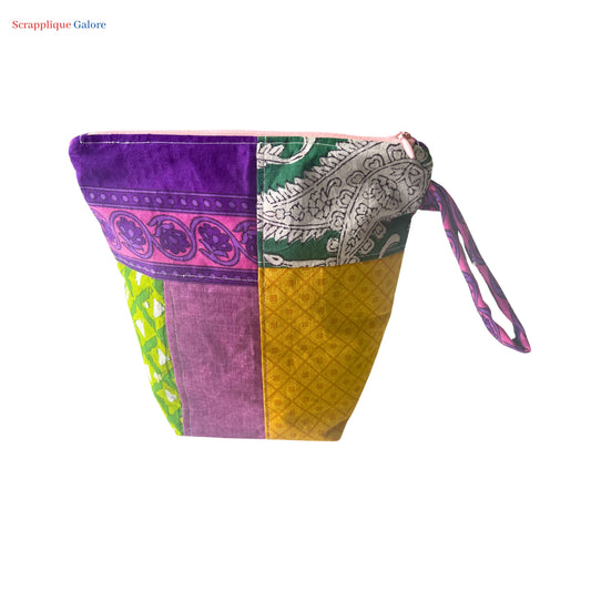 Eco-Friendly Multi-Colour Patchwork Toiletry Organiser Multi-Purpose Kit Bag