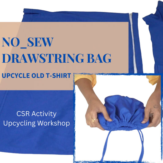 No-Sew Drawstring Bag Making | Upcycle Old T-shirt Workshop | CSR Activity Workshop Singapore
